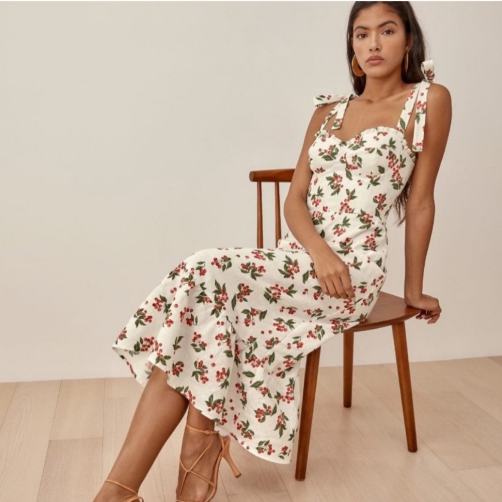 Reformation Vale Linen Dress Size 2